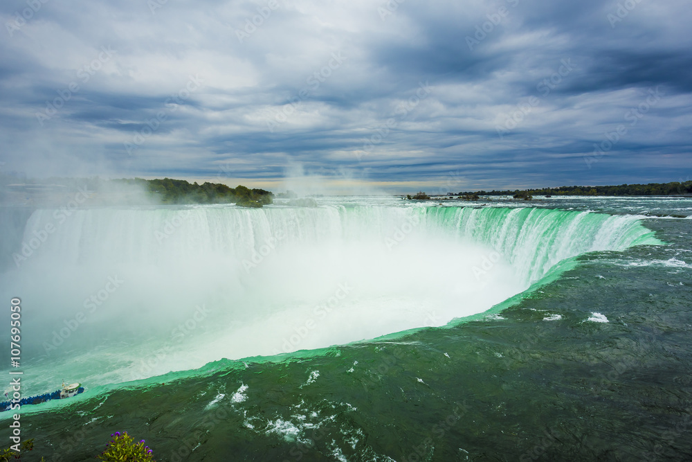 Summertime View of Niagara Falls from Ontario Canada Side