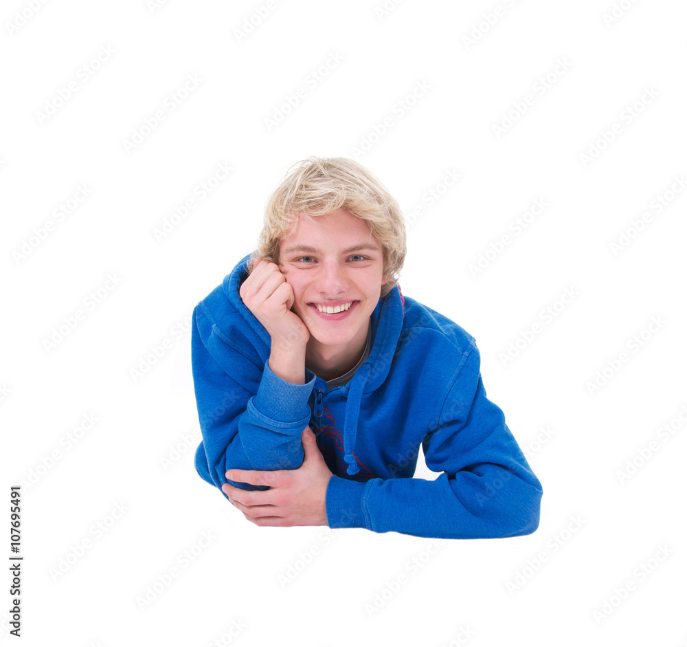 Teenager liegt und lacht Teenager liegt und lacht