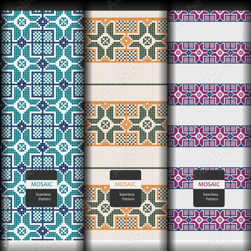 Seamless texture with geometric mosaic ornament