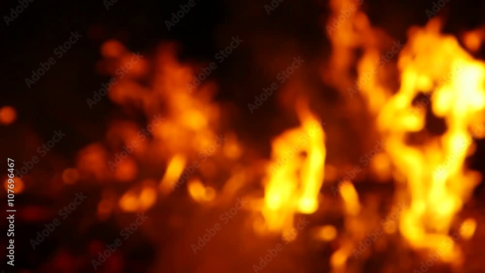 Fire, bonfire, forest fire, flames with blur defocus in slow motion x0