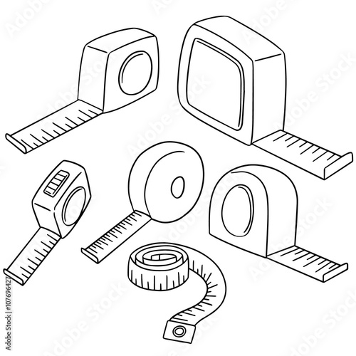 vector set of measuring tape