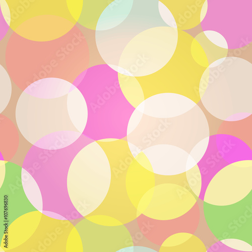 Sweet Bubbles. Seamless Texture for background image on websites, e-mails, etc. Cream-colored Background. High contrast circles.