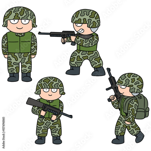 vector set of soldier