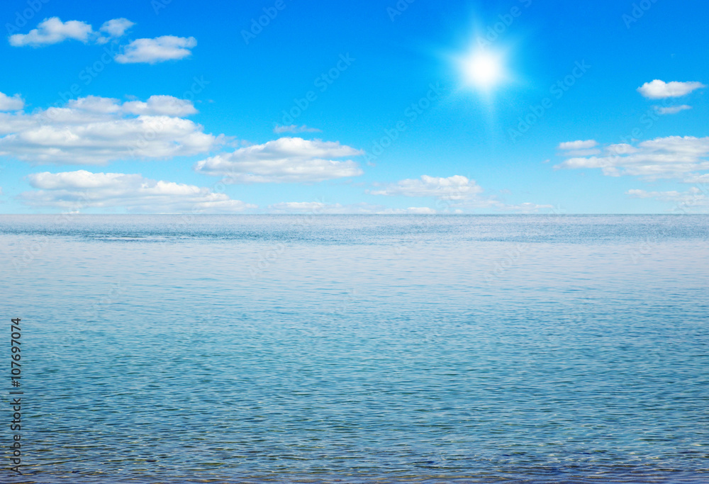 Beautiful sky and blue sea