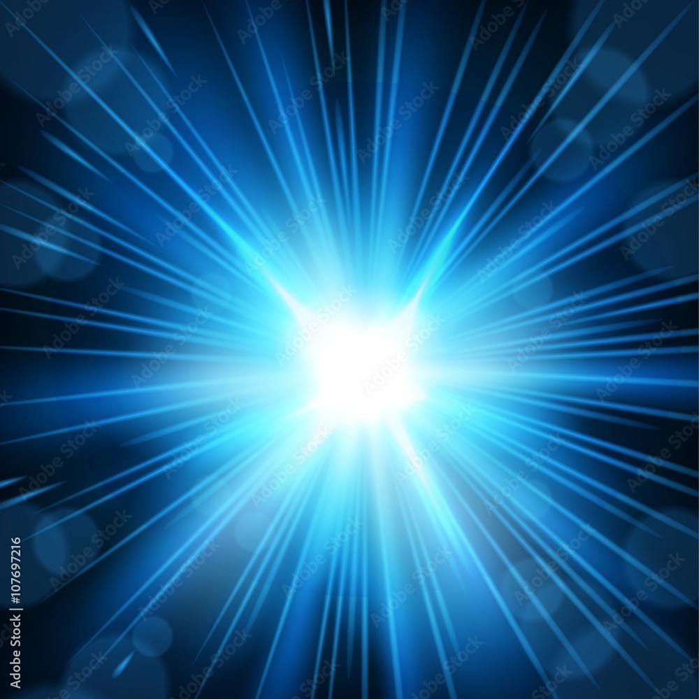 Fototapeta premium Blue light shining