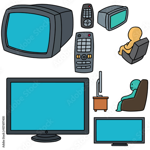 vector set of television