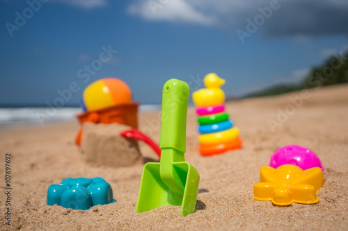 Wallpaper Mural Beach toys in the sand at the beach Torontodigital.ca