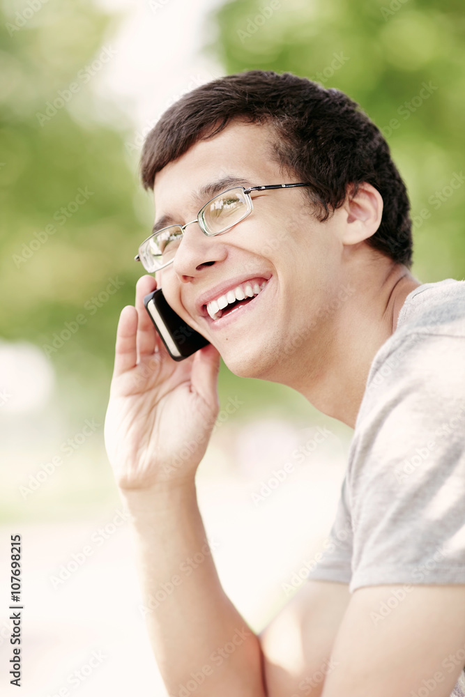 Guy talking on mobile phone Guy talking on mobile phone