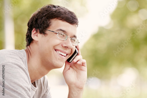 Guy talking on mobile phone