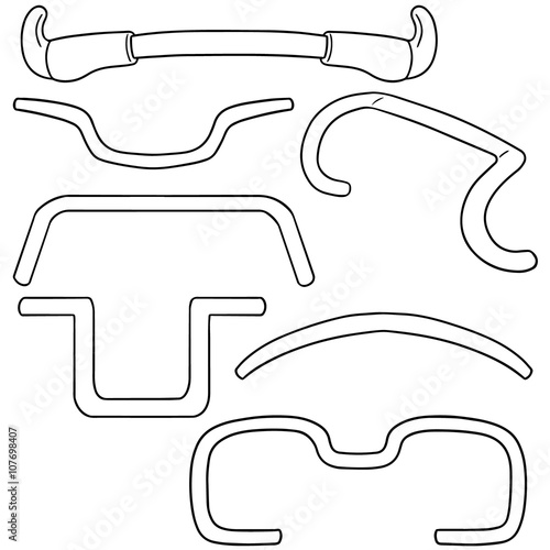vector set of bicycle handlebar