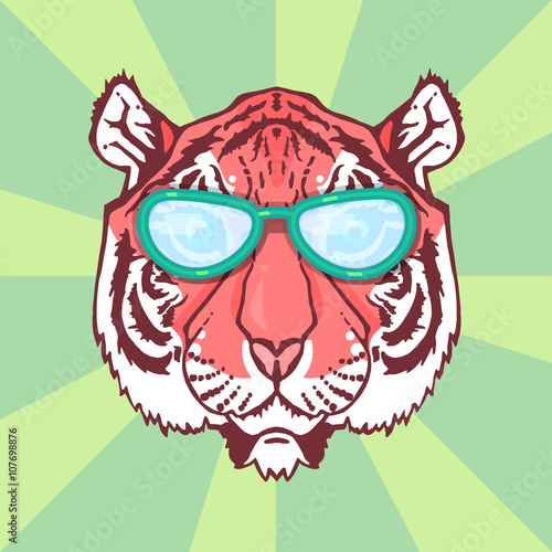 Fototapeta Naklejka Na Ścianę i Meble -  Line Art Tiger
