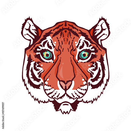 Fototapeta Naklejka Na Ścianę i Meble -  Line Art Tiger