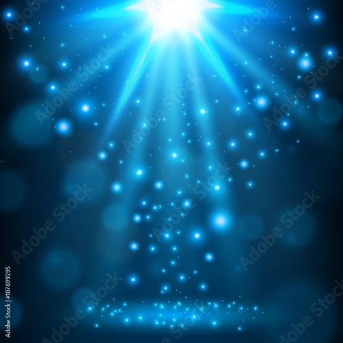 Blue light shining background