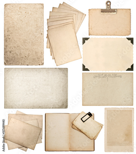 Set of old paper sheets FL. Vintage photo book pages