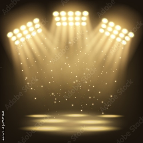 Bright stadium spotlights background