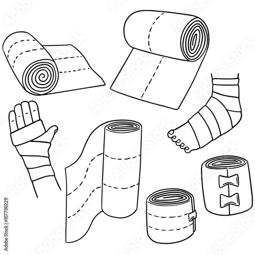 vector set of medical bandage