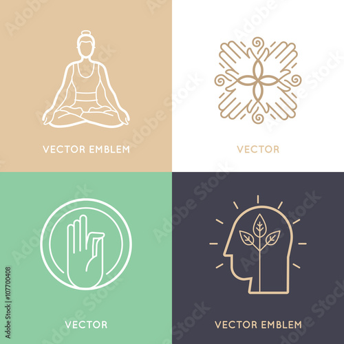 Vector set of abstract logo design templates and symbols