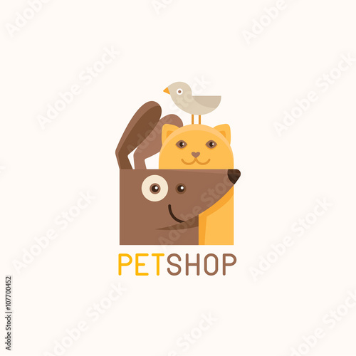Vector logo design template for pet shops
