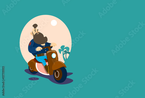 Bearded Biker Ride Motorcycle Bike