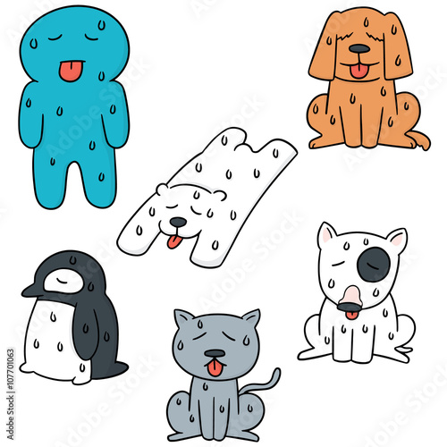 vector set of hot weather