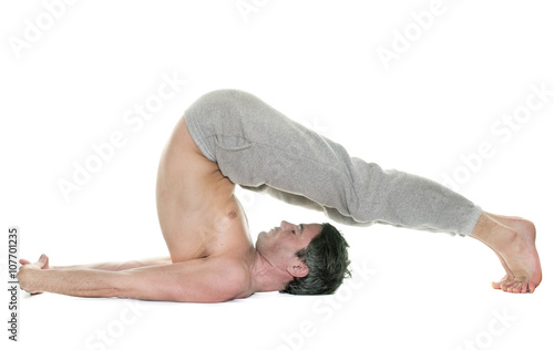 man doing yoga photo