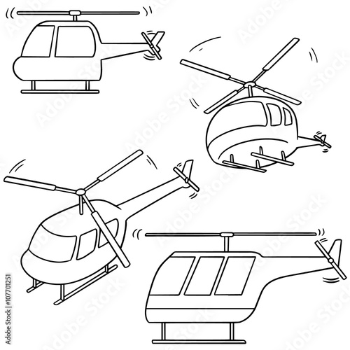 vector set of helicopter