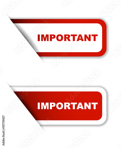 red set vector paper stickers important