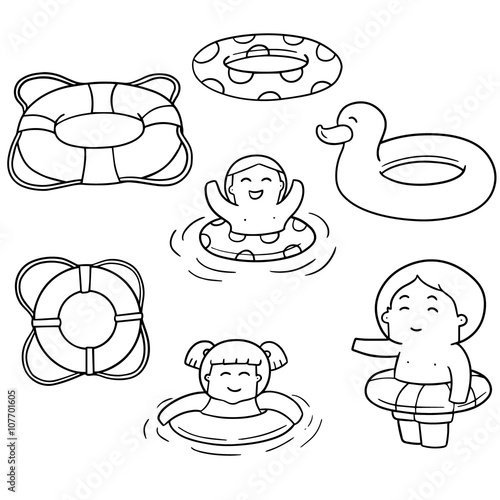 vector set of life ring