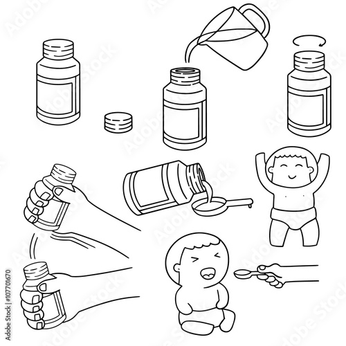 vector set of liquid medicine