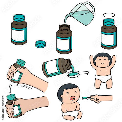 vector set of liquid medicine