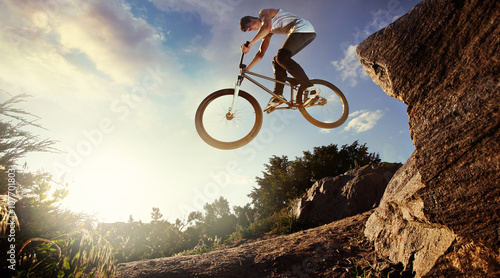 Sport. Biker jumps