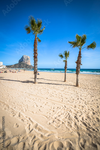 Obraz na płótnie Calpe. Alicante. Arenal Bol beach Mediterranean sea in Spain. w salonie
