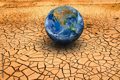 The earth on dry ground. Elements of this image furnished by NAS