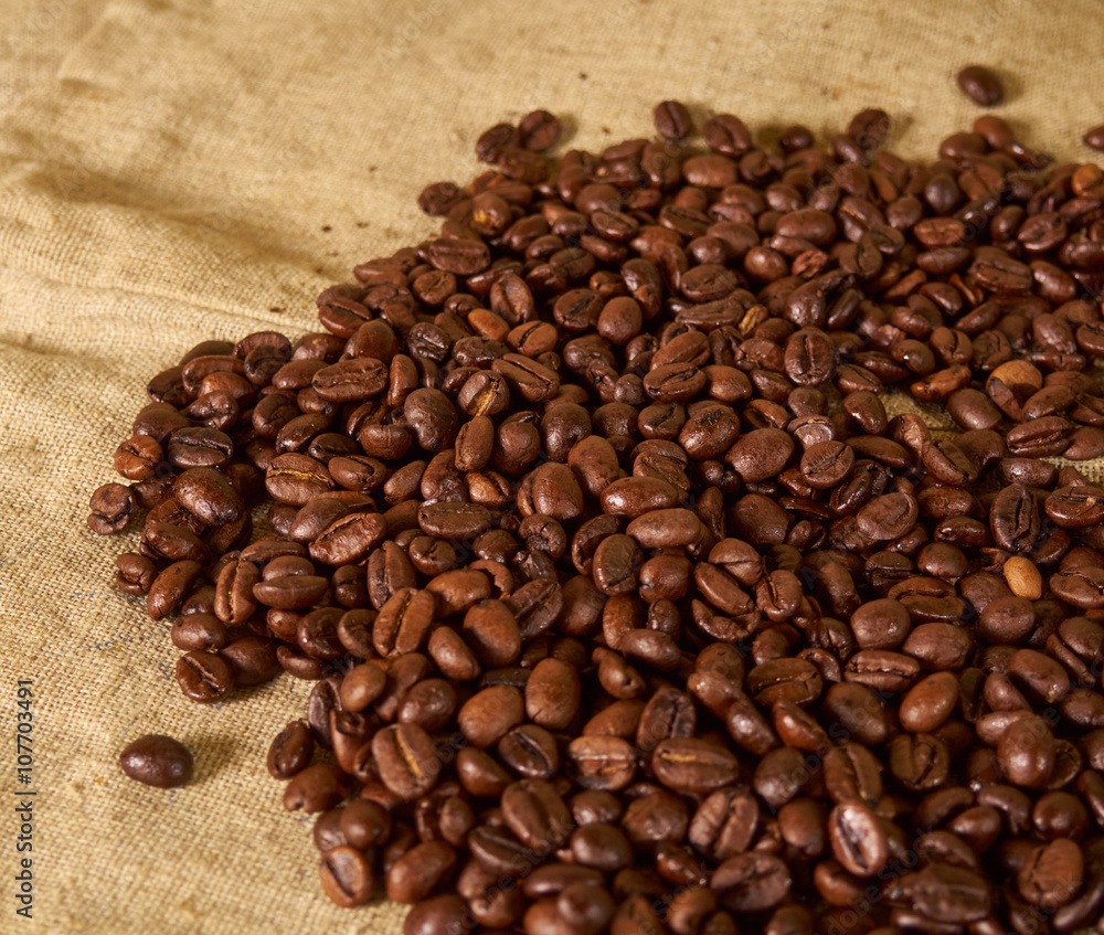 scattering of coffee beans scattering of coffee beans