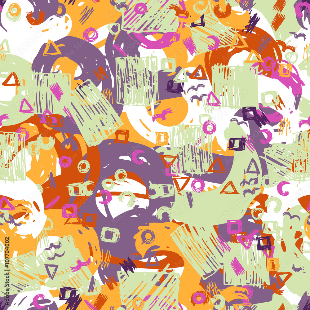  Seamless Pattern with Grunge Elements.