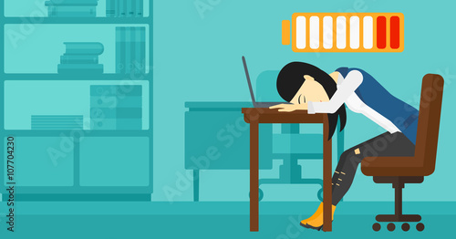Employee sleeping at workplace.