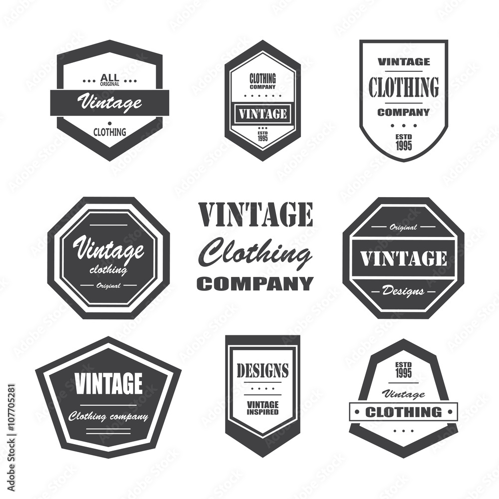 Set of retro vintage labels and badges. Vector illustration