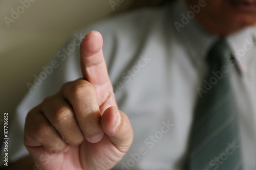 businessman finger click