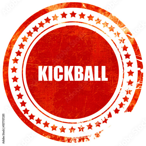 Obraz na plátně kickball sign background, grunge red rubber stamp on a solid whi