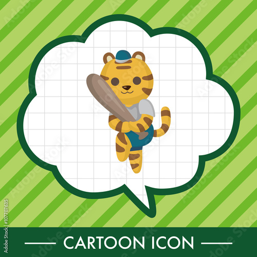 Animal tiger doing sports cartoon theme elements