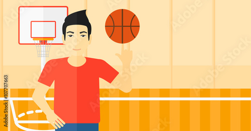Basketball player spinning ball. © Visual Generation