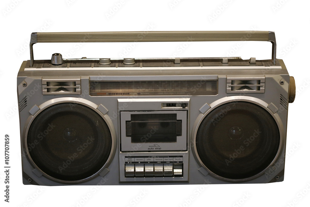 Obraz premium vintage radio na białym tle