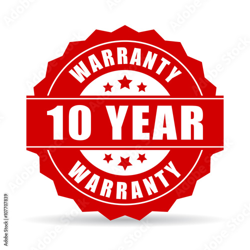 10 year warranty icon photo