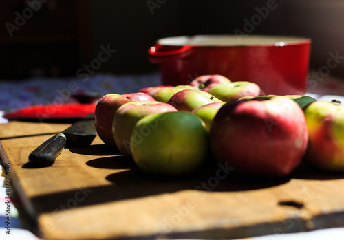 Making applesauce with Hudson Valley organic McIntosh apples