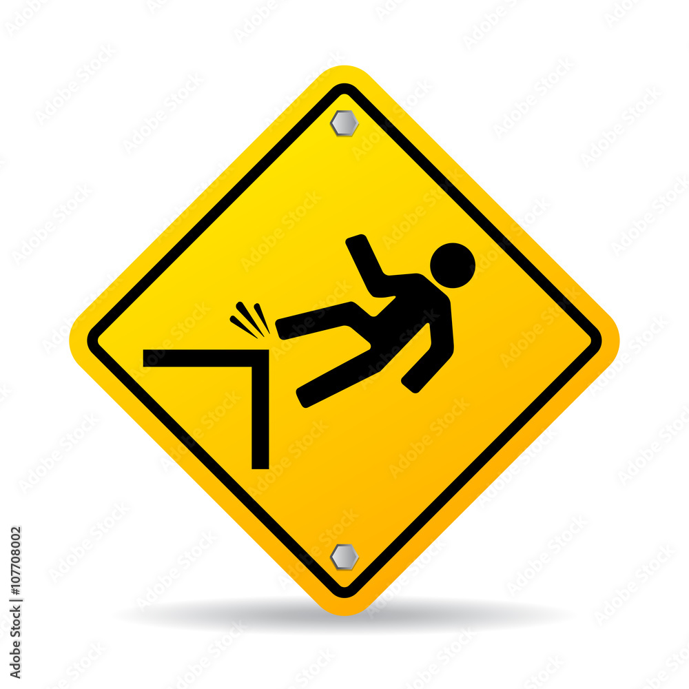 Danger cliff sign Danger cliff sign