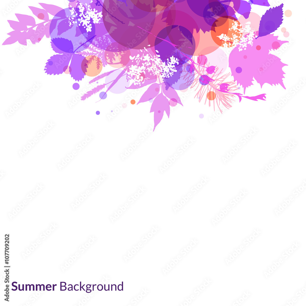 Summer foliage vector  background