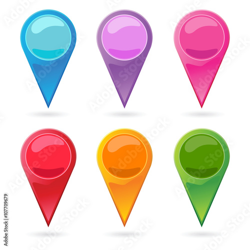 Free Download Set of Colorful Here Location Icon - GFXLoad
