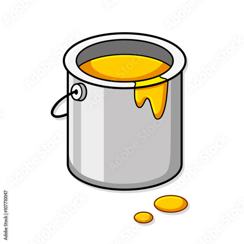 Yellow paint can.