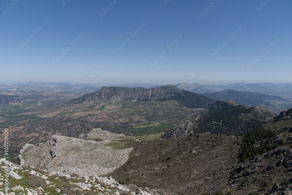 Vistas del valle de turón desde sierra Prieta en la provincia de Málaga