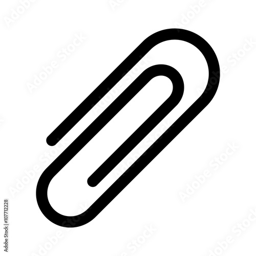 Office paper clip (paperclip) or email attachment line art icon for apps and websites